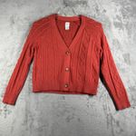 Joie  Cable Knit Sweater‎ Cardigan Tank Set Womens XS Rust Red Cropped 2pc Casual Photo 1