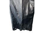 Chico's NEW Faux Leather Cutwork Hem Trousers Curvy Black Size 16 XL Photo 13