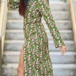 ZARA NWOT WOMAN'S PAISLEY PRINTED MIDI DRESS GREEN/MULTICOLOR XS BLOGGERS FAVE Photo 3