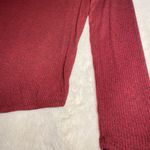 Pink Rose Crimson Red Ribbed Long Sleeve Tee Small Photo 2