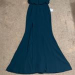 Dress the Population  Gracelyn Blouson Jersey Maxi Gown Thigh High Slit Pine S Photo 4