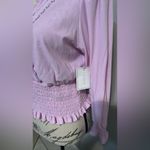 1. State New with tags Long Sleeve Cross Front Smocked Waist Top Lavender Photo 4