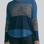 Rag and Bone Jean Blue Charcoal Striped Long Sleeve Hudson Tee Womens Small Casual Photo 0