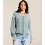 Buckle  Cable Crop Cardigan Sweater XS Photo 2