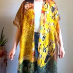 The Kiss by Gustav Klimt Printed Printed Shawl Kimono Art to Wear Orange Size undefined Photo 1