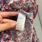 Frank & Eileen Red White Blue Floral Button Up Cotton Blouse Shirt Size XS Photo 2
