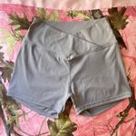 Amazon grey silver cross front workout gym shorts Photo 6