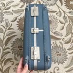 Vintage American Tourister Suitcase Overnight Luggage Blue Hard Shell Tri Photo 3