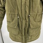 Meaveor army green olive faux fur lined hood M coat adjustable waist soft shell Size M Photo 5