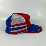 Pepsi Vintage 1980s -Cola 3 Stripe Red & Blue Advertise Mesh Trucker Hat Snapback Photo 1