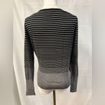 Saks 5th Avenue Belford for Saks Fifth Avenue 100% Silk Square Neck Long Sleeve Striped Blouse M Photo 7