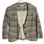 CAbi Black & Cream Printed Du Jour Cotton Office Blazer WMN'S SZ 4 Photo 10