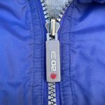 E02 Vintage Blue Reversible Zip Up Windbreaker Hoodie Jacket Photo 4