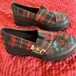 Toms Tom’s  Platform Loafers Women Size 6.5 Red Plaid With Patchwork Photo 2