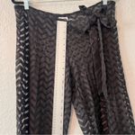 Mud Pie  Women Black Casual see through mesh lace Pants chevron print MEDIUM #83 Photo 3