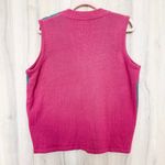 VTG Adrian Delafield Womens Sweater Vest Size L Pink Green Floral Cottage 90s Size L Photo 6