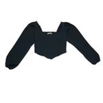 Abercrombie & Fitch  Sweetheart Long Sleeve Cropped Corset Top XS Black EUC Photo 1