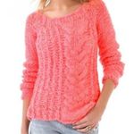 Free People Hot‎ Toddie Coral Chunky Knit Sweater Photo 0