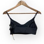 Hurley Black Bikini Top Womens Size Large NWT Adjustable Straps White Logo Photo 2