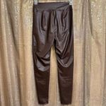 Aerie OFFLINE Chocolate Brown Faux Leather Real Luxe Leggings Large NWT Photo 1