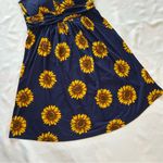 Macy's NWT Navy Blue Sunflower Halter Dress Golden Yellow Floral Spring Summer Cottage Photo 2