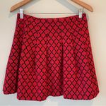 Banana Republic  Black Red Geometric Pleated Skater Career Skirt 4 Photo 0