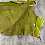 Diesel Vintage Y2K  Leather Green Chartreuse Vest Style Top Photo 3