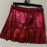 QUEEN OF SPARKLES Heartbreaker Sequin Flounce Skirt Red/Pink size XS Pink Photo 3
