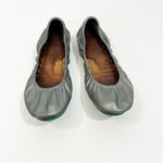 Tieks  Packable Leather Ballet Flats in Metallic Pewter Silver Photo 1