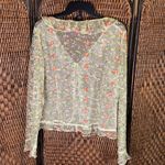 Boston Proper Vintage Y2K  100% Silk Floral Cardigan Size 16 Photo 4