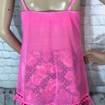 Victoria's Secret Pink Teddy Cami Black Lace Trim 36C Sexy Photo 8