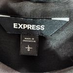 EXPRESS Satin Rhinestone Button Up Blouse Shirt Black Large Photo 9