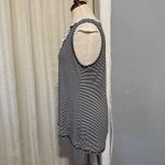 White Birch  Striped Tank Top with White Embroidered Lace Detail Women Sz Small Photo 4