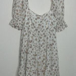 ✅Her entire name says Grace Brown, and cream floral, Boho tiered dress Tan Size M Photo 0