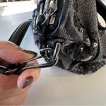 Coach  Madison Signature Sequins Poppy Sophia Satchel Bag Black Canvas & Leather Photo 6