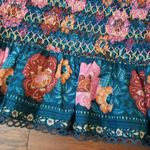 Farm Rio  Blue and Pink Chic Edgy Feminine Bohemian Whimsica Floral Skirt Size XL Photo 3