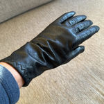 None Vintage black leather gloves size large Photo 3