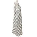 Liz Claiborne 100% Linen Black and White Plaid Maxi Dress Size 14W Photo 3