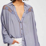 Free People  Katie Bird button down blouse size small Photo 0