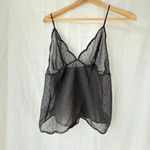 ZARA Women's Black Sheer Polka Dot Scalloped Cami Slip M Photo 1