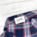 ZARA  Trafaluc Shirt Women Size Small Navy Plaid Collared Long Sleeve Button Down Photo 1