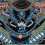 Atmosphere Beaded Boho Clutch Coral Turquoise Festival Bag Geometric Zip Sequins Photo 5