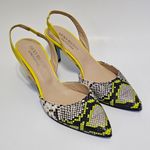 Nikki Hilton x French Sole Yellow Serpent Slingback Heels Size 7½ Photo 3