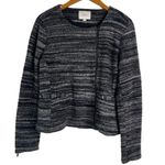 Ann Taylor Loft Gray Woolen Look Side Zip Zip Sleeve Sweater Jacket Size MD Size M Photo 0