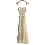 Vintage Boho Fairytale Prairie Ruffle Lace Sweetheart Neckline Maxi Dress White Photo 6