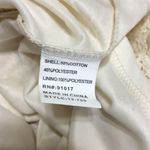 Solitaire Ivory Lace Overlay Sheer Short Sleeves Keyhole Dressy Casual Top M Photo 5