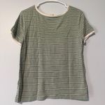Pink republic  Green and White Striped T-Shirt Photo 1