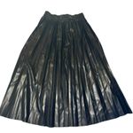 Sincerely Jules Black Faux Leather Pleated Accordion Skirt Midi Size Small Photo 1