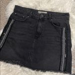 Free People  black denim embellished skirt Photo 1