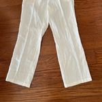 London Jean 100% Linen Chino Wide Leg Pants Jeans Mid Rise Size 4 Cream Preppy Photo 4